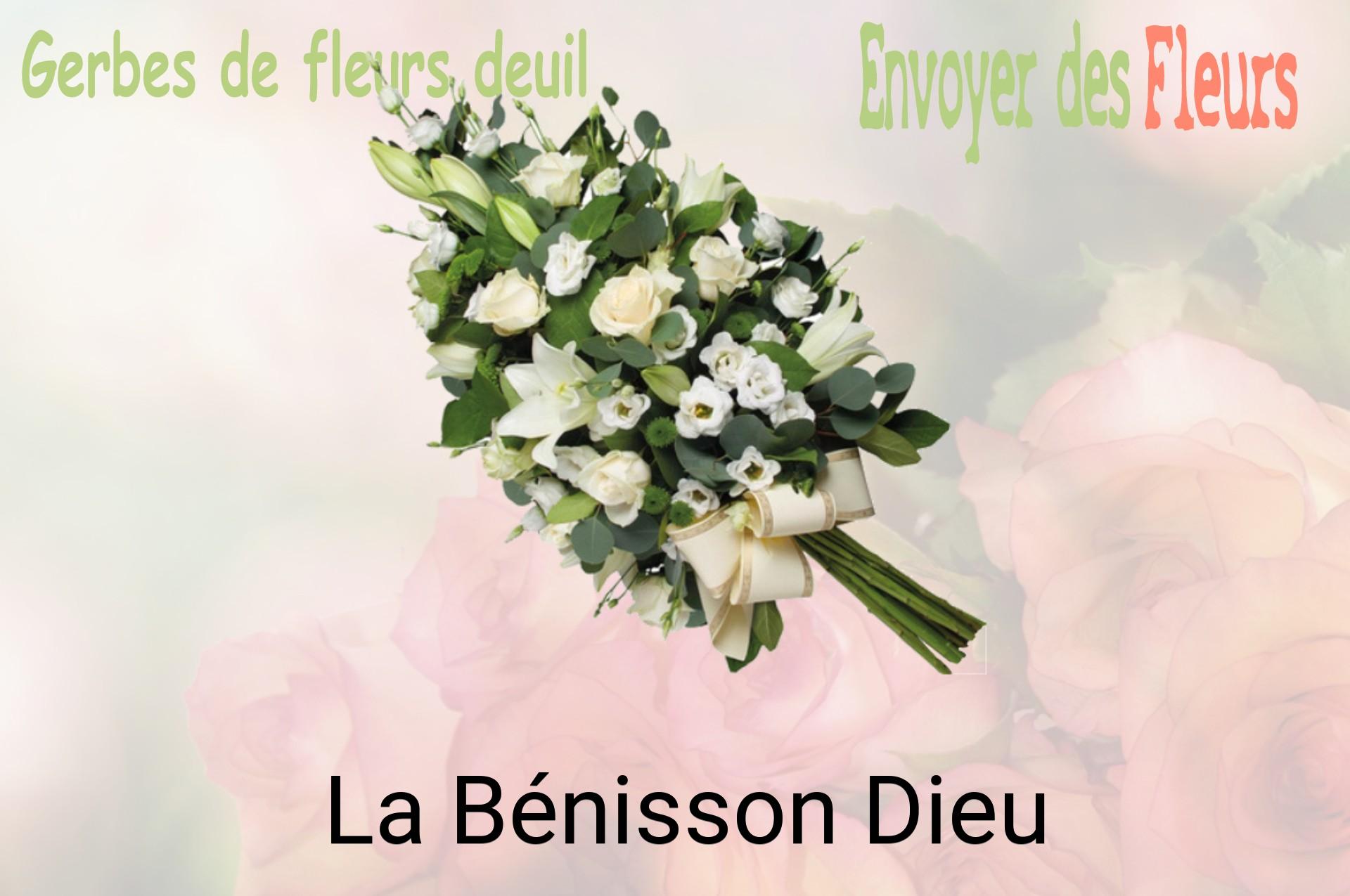 Gerbe de fleurs de deuil livrée à La Bénisson-Dieu